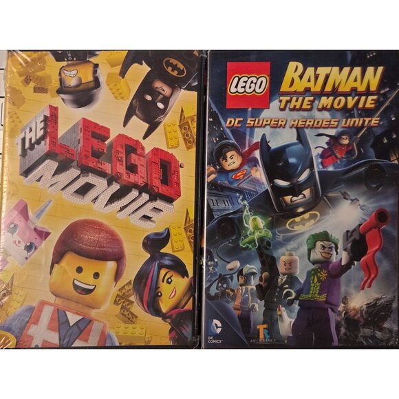 The Lego Movie and Lego Batman: The Movie DC Superheroes Unite DVD Lot NEW - Picture 1 of 9